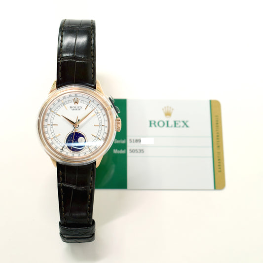 Rolex Cellini Moonphase 39mm White Dial 50535 (2019)