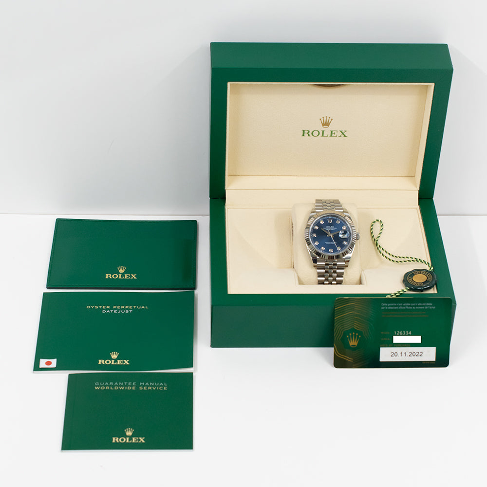 Rolex Datejust 41mm Blue Diamond Dial 126334G (2022)