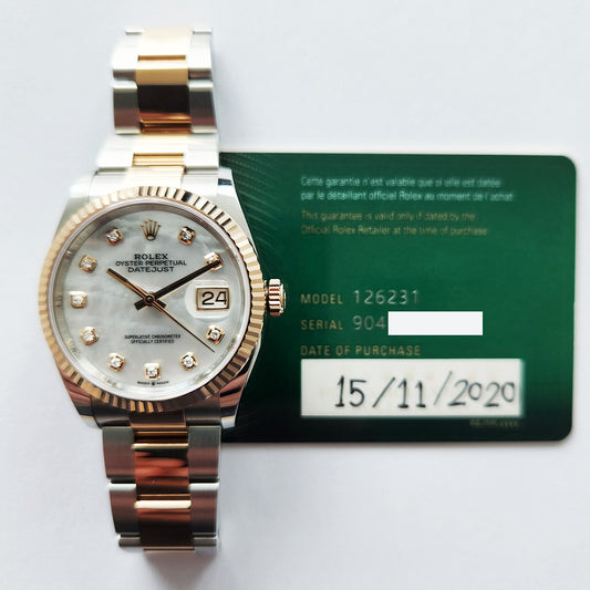 Rolex Datejust 36mm White Mop Diamond Dial 126231 (2020)