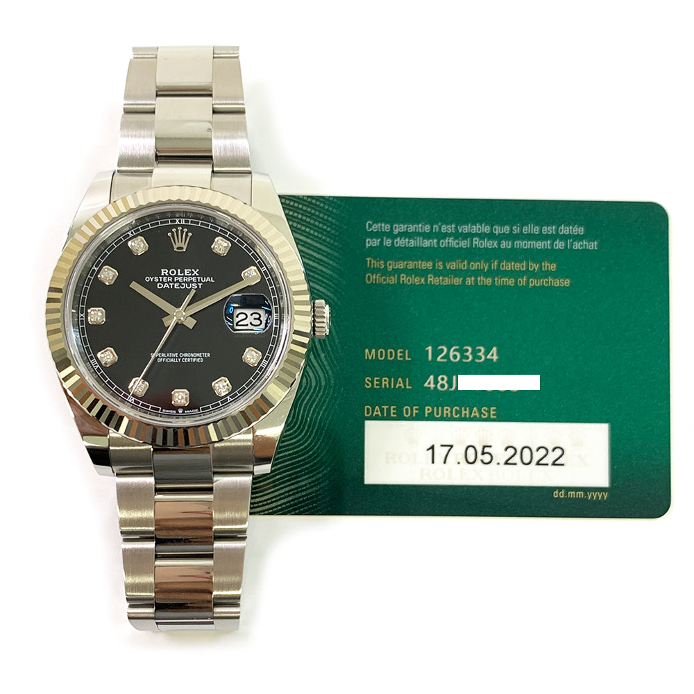 Rolex Datejust 41mm Black Diamond Dial Oyster 126334