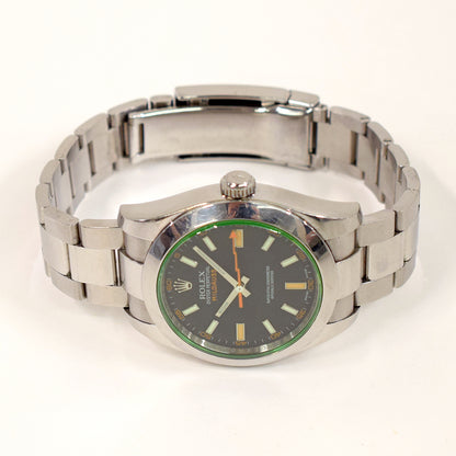 Rolex Milgauss Green Crystal Black Dial 116400GV (2009)