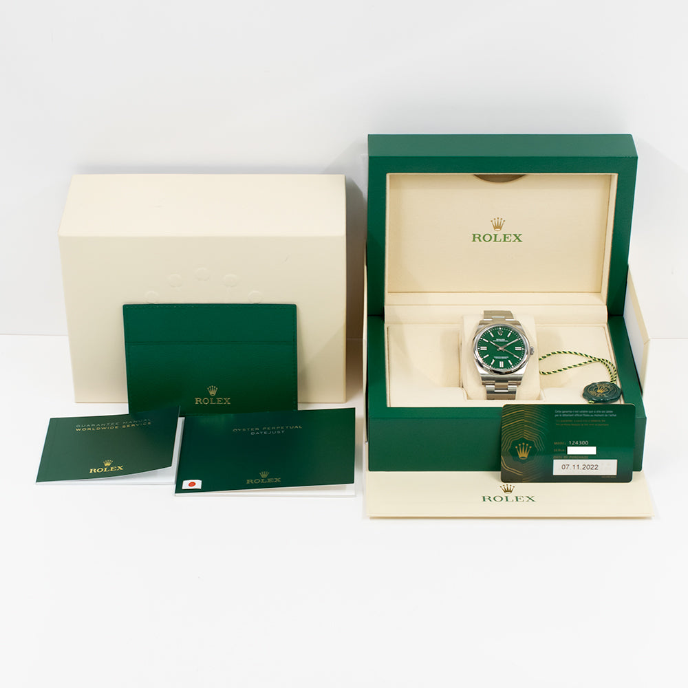 Rolex Oyster Perpetual 41mm Green Dial 124300 (2022)
