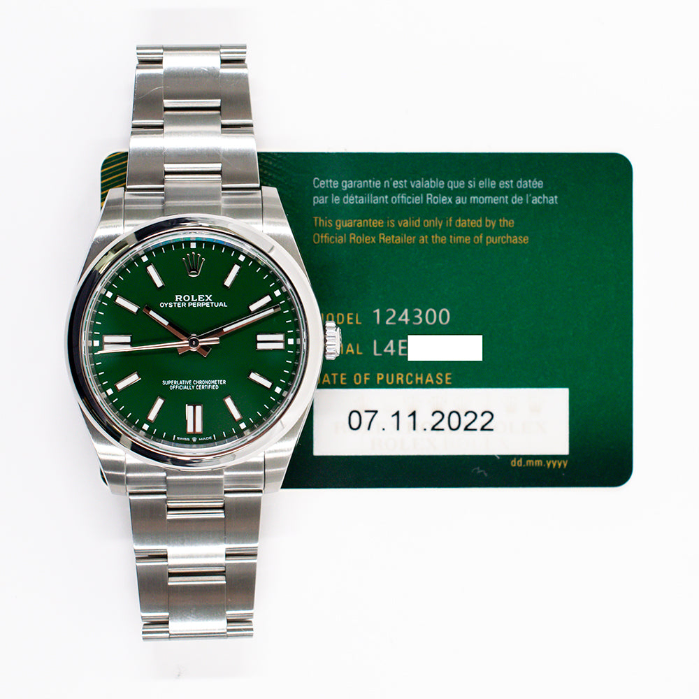 Rolex Oyster Perpetual 41mm Green Dial 124300 (2022)