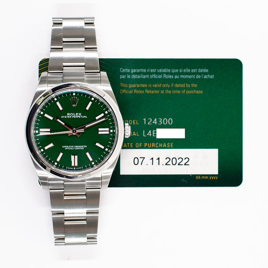 Rolex Oyster Perpetual 41mm Green Dial 124300 (2022)