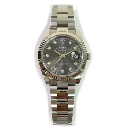 Rolex Datejust 41mm Slate Diamond Dial Oyster 126334