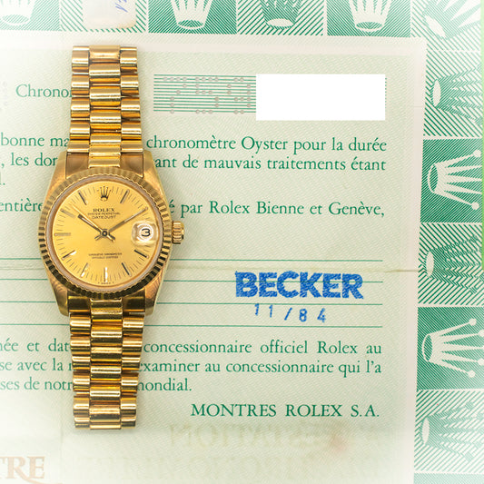 Rolex Datejust 31mm Yellow Gold Champagne Dial 68278 (1984)