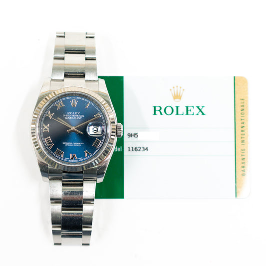Rolex Datejust 36mm Blue Roman Dial 116234 (2016)