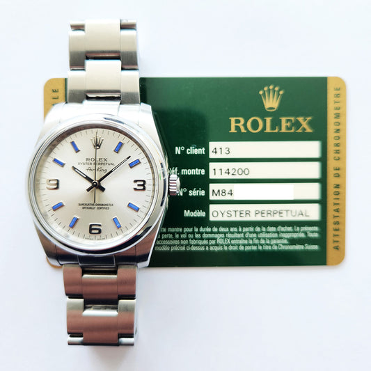 Rolex Air King Silver Dial 114200