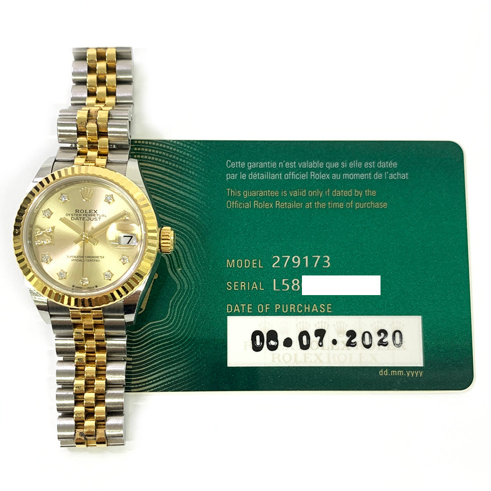 Rolex Lady-Datejust Champagne Diamond Dial 279173G