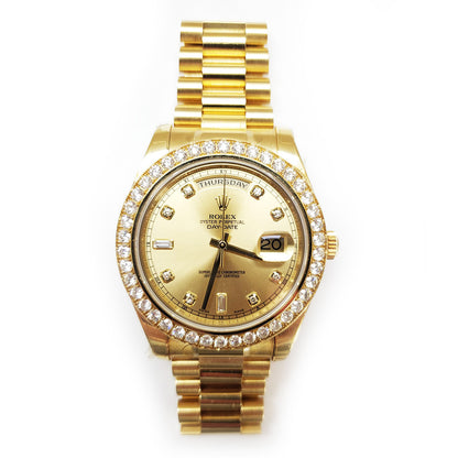 Rolex Day-Date II Champagne Diamond Dial 218348