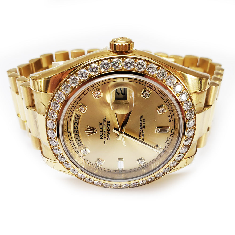 Rolex Day-Date II Champagne Diamond Dial 218348