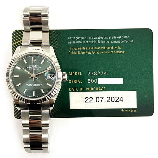 Rolex Datejust 31mm Green Dial 278274