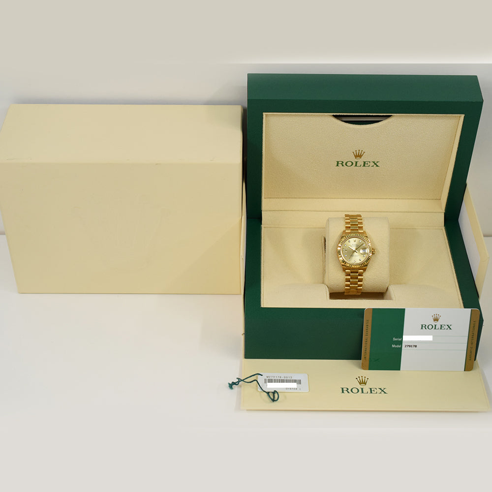 Rolex Datejust 28mm Champagne IX Diamond Dial 279178 (2017)