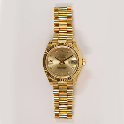 Rolex Datejust 28mm Champagne IX Diamond Dial 279178 (2017)