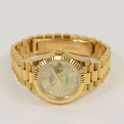 Rolex Datejust 28mm Champagne IX Diamond Dial 279178 (2017)