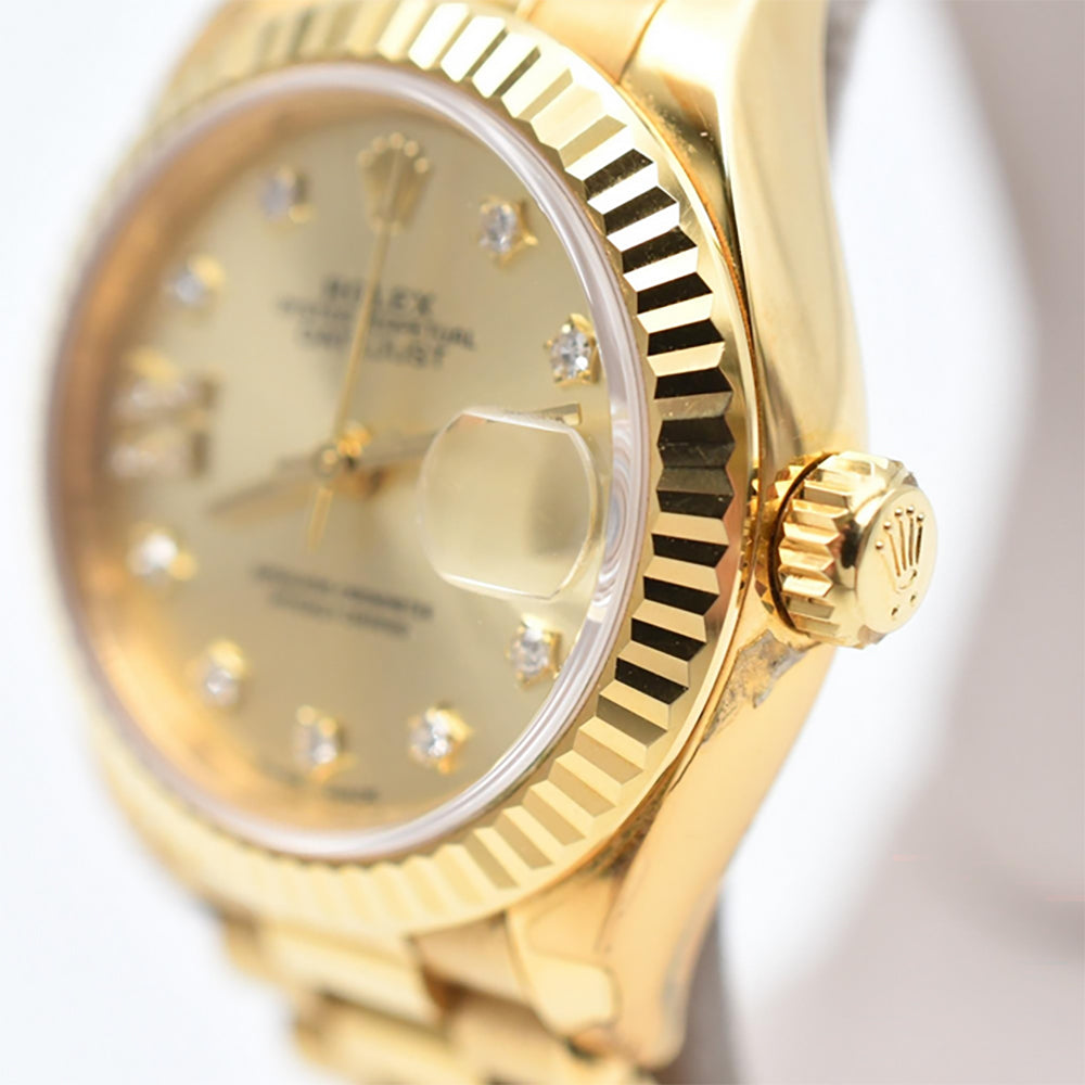 Rolex Datejust 28mm Champagne IX Diamond Dial 279178 (2017)