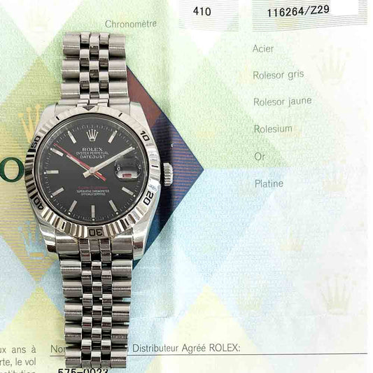 Rolex Datejust Turn-O-Graph Black Dial 116264