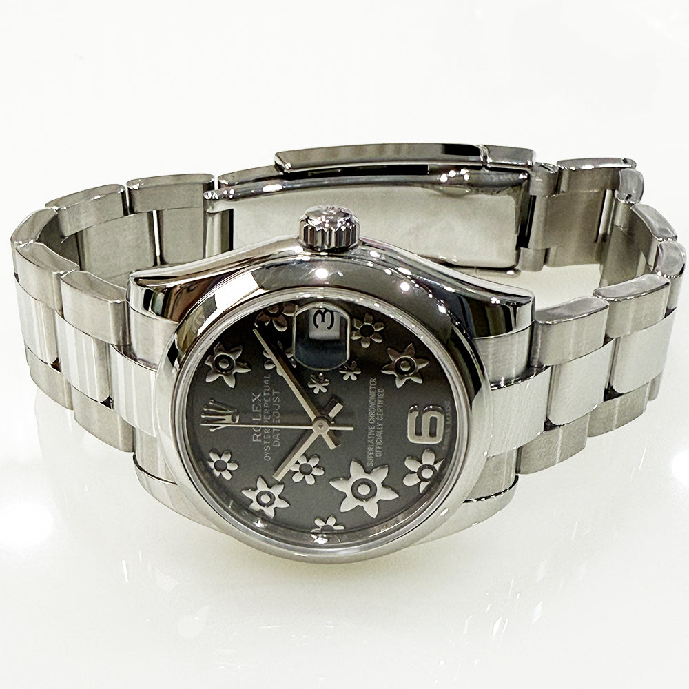 Rolex Datejust 31mm Dark Rhodium Flower Dial 178240 (2014)