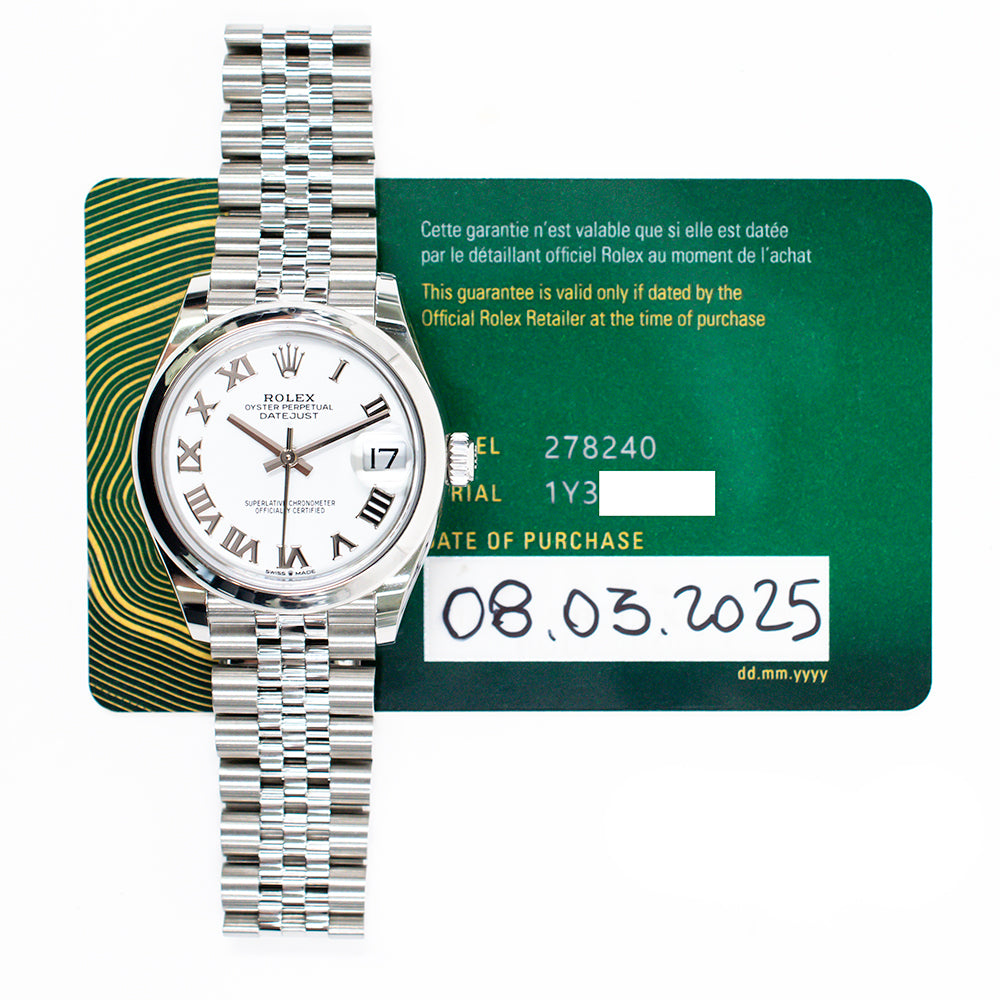 Rolex Datejust 31mm White Roman Dial 278240 (2025)