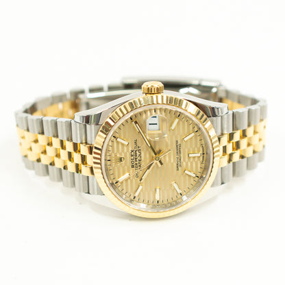 Rolex Datejust 36mm Champagne Fluted Dial 126233 (2022)