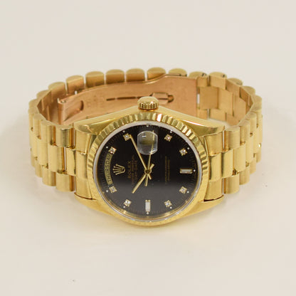 Rolex Day-Date 36mm Black Diamond 18238A (1989)