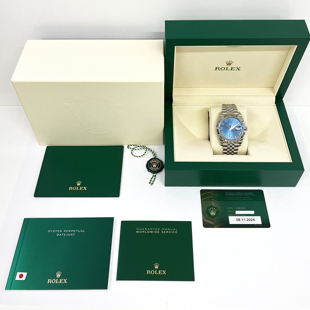 Rolex Datejust 41mm Blue Roman Dial Jubilee 126334