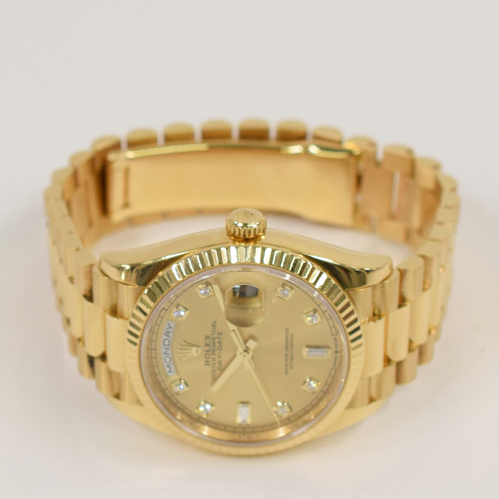 Rolex Day-Date 36mm Champagne Diamond Dial 128238A (2021)