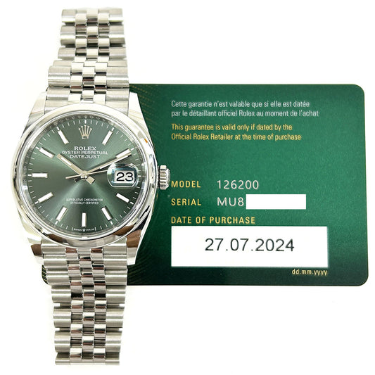 Rolex Datejust 36mm Green Dial 126200