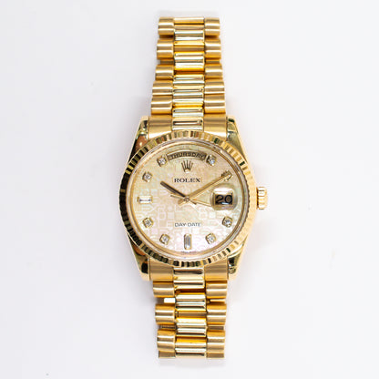 Rolex Day-Date 36mm Champagne Jubilee Diamond Dial 118238NG (2013)