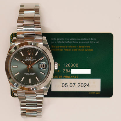 Rolex Datejust 41mm Green Dial 126300 (2024)