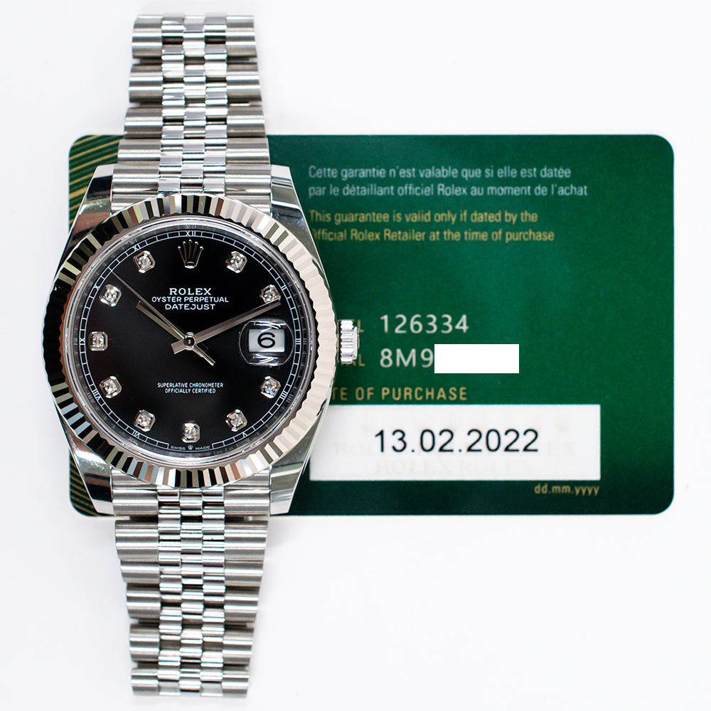 Rolex Datejust 41mm Black Diamond Dial 126334G (2022)