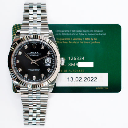 Rolex Datejust 41mm Black Diamond Dial 126334G (2022)