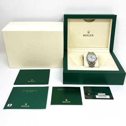 Rolex Day-Date 36mm White Mop Diamond Dial 128239