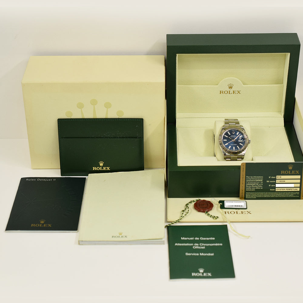 Rolex Datejust II Blue Dial 116334 (2013)
