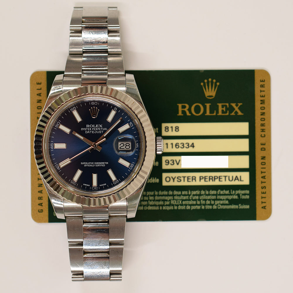 Rolex Datejust II Blue Dial 116334 (2013)