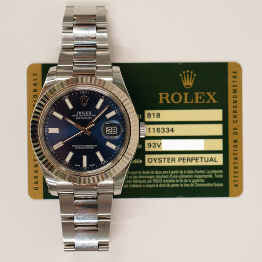 Rolex Datejust II Blue Dial 116334 (2013)