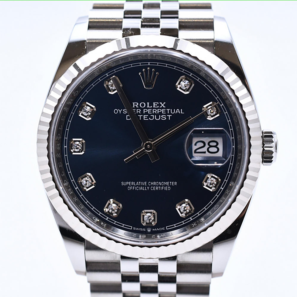 Rolex Datejust 36mm Blue Diamond Dial 126234G (2022)