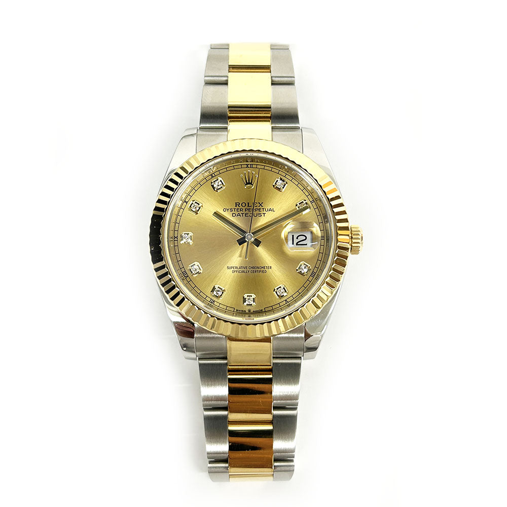 Rolex Datejust 41mm Champagne Diamond Dial Oyster 126333G