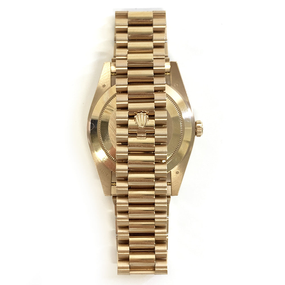 Rolex Day-Date 40mm Chocolate Diagonal Motif Dial 228235