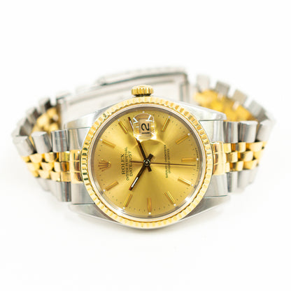 Rolex Perpetual Datejust Champagne Dial 16233