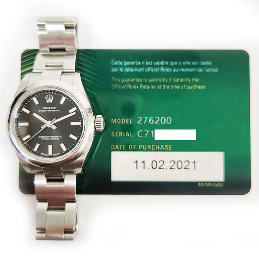 Rolex Oyster Perpetual 28mm Black Dial 276200