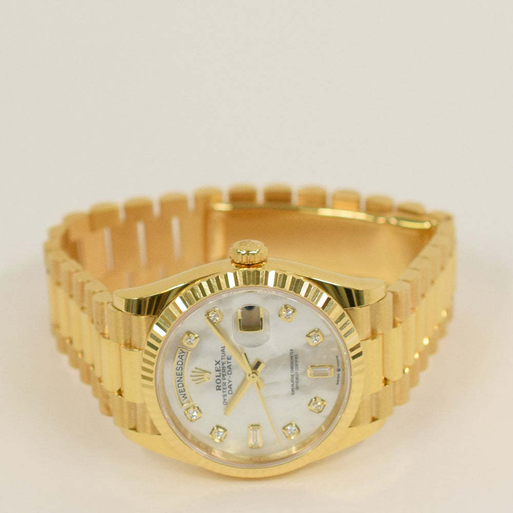 Rolex Day-Date 36mm Mop Diamond Dial 128238NA (2024)