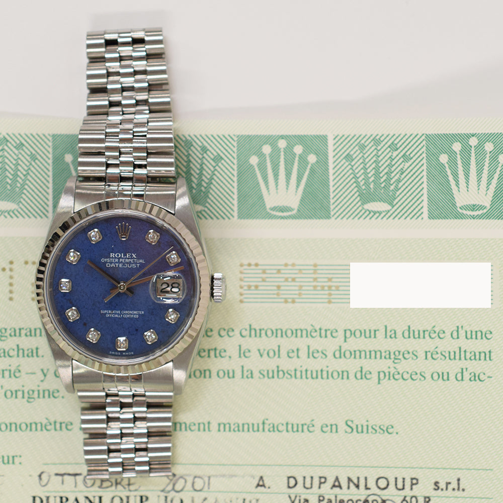 Rolex Datejust 36mm Blue Diamond 16234G