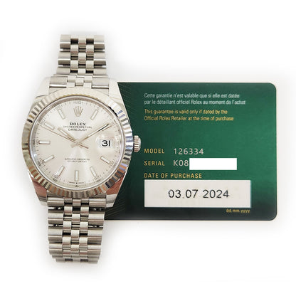 Rolex Datejust 41mm Silver Dial Jubilee 126334