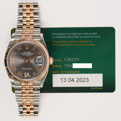 Rolex Datejust 36mm Slate "VI&IX" Diamond Dial 126231 (2023)