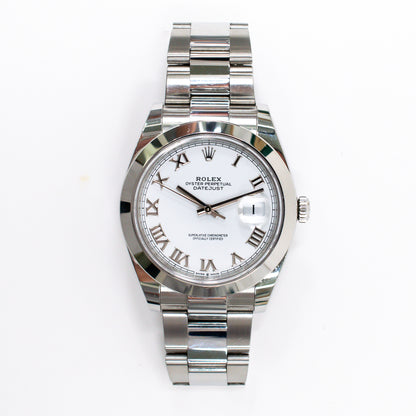 Rolex Datejust 41mm White Roman Dial 126300 (2019)