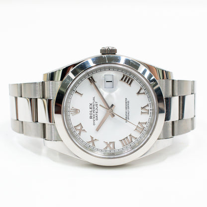 Rolex Datejust 41mm White Roman Dial 126300 (2019)