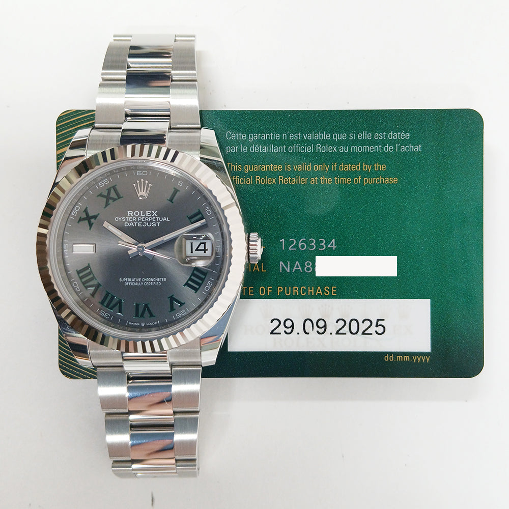 Rolex Datejust 41mm Wimbledon Dial Oyster 126334 (2025)