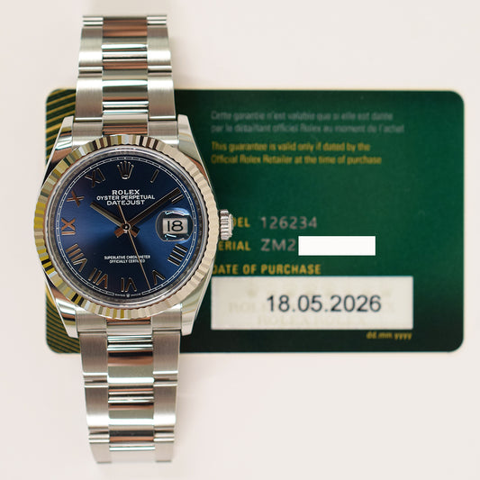 Rolex Datejust 36mm Blue Roman Dial 126234 (2026)