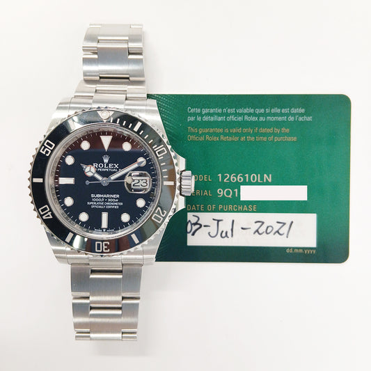 Rolex Submariner Date 41mm Black Dial 126610LN (2021)